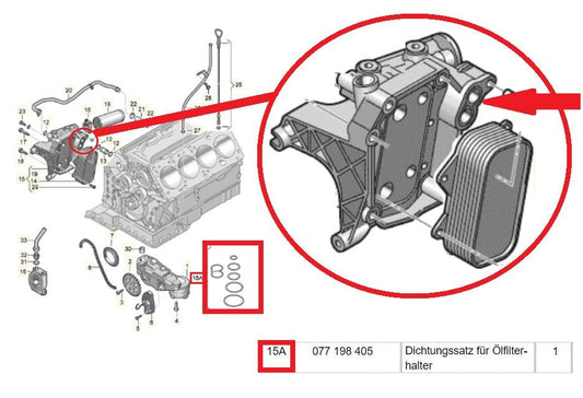 Ölfiltergehäuse Dichtsatz V8 40v - CORS - Parts