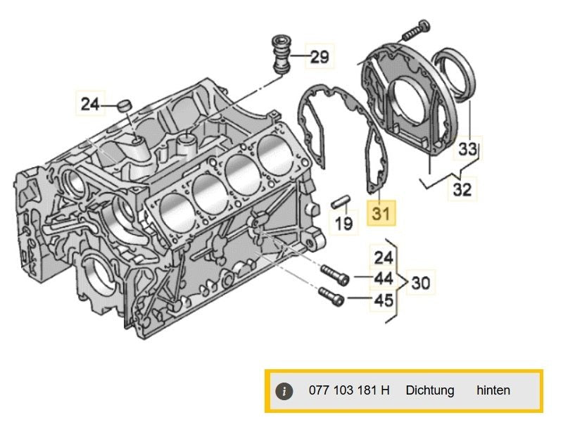 Stirndeckeldichtung 077103181H - S6, RS6 4B - CORS - Parts